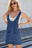 Scoop Neck Denim Overall Dress with Pockets