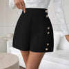 Decorative Buckle Design Elastic Waist Stretchy Knit Fabric by My Store