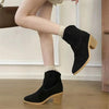 Women’s Retro Sock Cuff Booties – Stylish Ankle Boots with Stretch Cuff by FitiqueFit