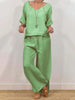 Women’s Multi Color Two Piece Set V Neck Top & Pants by FitiqueFit