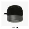 Women's Retro Suede Patchwork Baseball Cap – Leather Brim Dome Crown by FitiqueFit