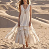 Loose Umbrella Skirt Sleeveless Maxi Dress | Cotton-Linen Style by FitiqueFit