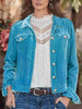 Casual Button-Up Long Sleeve Jacket with Chest Pockets and Relaxed Fit by Stevvex