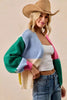 BiBi Color Block Open Front Sweater Cardigan by FitiqueFit