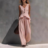 Ruffled Tank Top & Draping Wide-Leg Pants Set – 6 Colors, S–3XL by FitiqueFit
