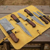 6-Piece Damascus Kitchen Set with Cleaver, Chef, Skinner and Utility Blades, Rosewood and Black Resin Handles by JW SteelCrafts