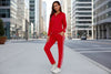 Women’s Fashionable Printed Sports Long-Sleeve Hoodie Set by FitiqueFit
