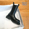 Women’s British-Style Mid-Calf Thick-Soled Leather Boots by FitiqueFit