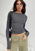 Slim Fit Long Sleeve Shirt | Women's Casual Crop Tops by FitiqueFit
