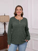 Ribbed Knit Button-Front Long Sleeve T-Shirt by Simply Love