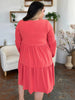 Light Green Double Take Full Size V-Neck Sleeve Tiered Dress with Pockets Elegant & Comfortable Casual Dress by Stevvex