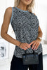 Leopard Print Round Neck Tank Top