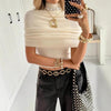Womens Off-shoulder Short-sleeve Top by My Store