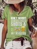 Women's V-Neck Printed Short Sleeve Loose Top – 14 Colors S–4XL by FitiqueFit