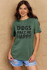 Simply Love Full Size DOGS MAKE ME HAPPY Graphic Cotton T-Shirt by Simply Love
