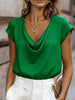 Women's Short-Sleeve Turtleneck Top – Loose Fit Casual Pullover by FitiqueFit