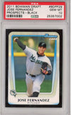 Graded 2011 Bowman Draft Picks & Prospects Jose Fernandez #BDPP29 Black Rookie RC Baseball Card PSA 10 Gem Mint