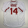 Autographed/Signed Pete Rose Inscribed Charlie Hustle Cincinnati White Baseball Jersey Athlete Hologram COA #2