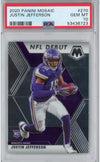 Graded 2020 Panini Mosaic Justin Jefferson #270 Rookie RC Football Card PSA 10 Gem Mint