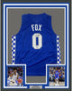 Framed Autographed/Signed De'Aaron Fox 35x39 Kentucky Blue College Basketball Jersey Beckett BAS COA