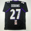 Autographed/Signed JK J.K. Dobbins Baltimore Black Football Jersey JSA COA