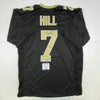 Autographed/Signed Taysom Hill New Orleans Black Football Jersey Beckett BAS COA