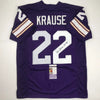 Autographed/Signed Paul Krause HOF 98 Minnesota Purple Football Jersey JSA COA by Hall of Fame Sports Memorabilia