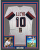 Framed Autographed/Signed Carli Lloyd 35x39 White Soccer Team USA World Cup Jersey JSA COA