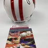 Autographed/Signed Jonathan Taylor Inscribed Go Badgers Wisconsin White College Football Mini Helmet JSA COA
