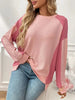 Color Block Waffle Knit Long Sleeve T-Shirt by Simply Love