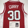 Autographed/Signed Stephen Steph Curry Davidson Wildcats Red Basketball Jersey JSA COA/LOA