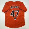 Autographed/Signed John Means Baltimore Orange Baseball Jersey Beckett BAS COA