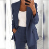 Lapel Blazer & Slim-Fit Trousers Two-Piece Suit – 10 Colors XS–5XL by FitiqueFit