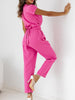 Surplice Cap Sleeve Tie Waist Jumpsuit