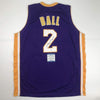 Autographed/Signed Lonzo Ball Los Angeles LA Purple Basketball Jersey Beckett BAS COA