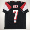 Autographed/Signed Michael Mike Vick Atlanta Black Football Jersey PSA/DNA COA