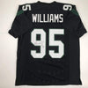 Autographed/Signed Quinnen Williams New York Black Football Jersey JSA COA
