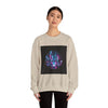 Neon Cyberpunk Skyline Sweatshirt | synthwave cityscape, future city art by Tristan’s Treehouse