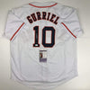 Autographed/Signed Yulieski Yuli Gurriel Houston White Baseball Jersey JSA COA
