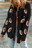Black Fleece Football Graphic Buttoned Front Shacket by Wild and Free Boutique