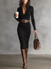 Elegant Ribbed Knit Turtleneck Midi Sweater Dress by Wild and Free Boutique