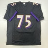 Autographed/Signed Jonathan Ogden HOF 13 Baltimore Black Football Jersey JSA COA