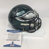 Autographed/Signed Zach Ertz Philadelphia Eagles Football Mini Helmet Beckett BAS COA
