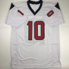 Autographed/Signed DeAndre Hopkins Houston White Football Jersey JSA COA
