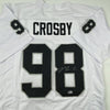 Autographed/Signed Maxx Crosby Las Vegas Oakland White Football Jersey Beckett BAS COA