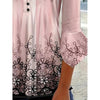 Women’s V-Neck 3/4 Sleeve Button-Front Tunic Blouse by FitiqueFit