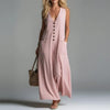 Women's V-Neck Sleeveless Button-Up Pencil Dress by FitiqueFit