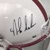 Autographed/Signed Nick Saban Alabama Crimson Tide White Full Size FS F/S Replica College Football Helmet JSA COA