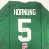 Autographed/Signed Paul Hornung Notre Dame Green College Football Jersey JSA COA