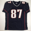 Autographed/Signed Rob Gronkowski New England Blue Football Jersey Beckett BAS COA